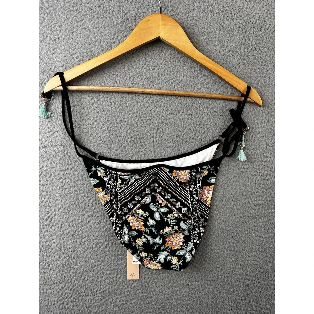 Nanette Lepore Swim Side Tied Floral Bikini Bottom Multicolor Size 10 NWT